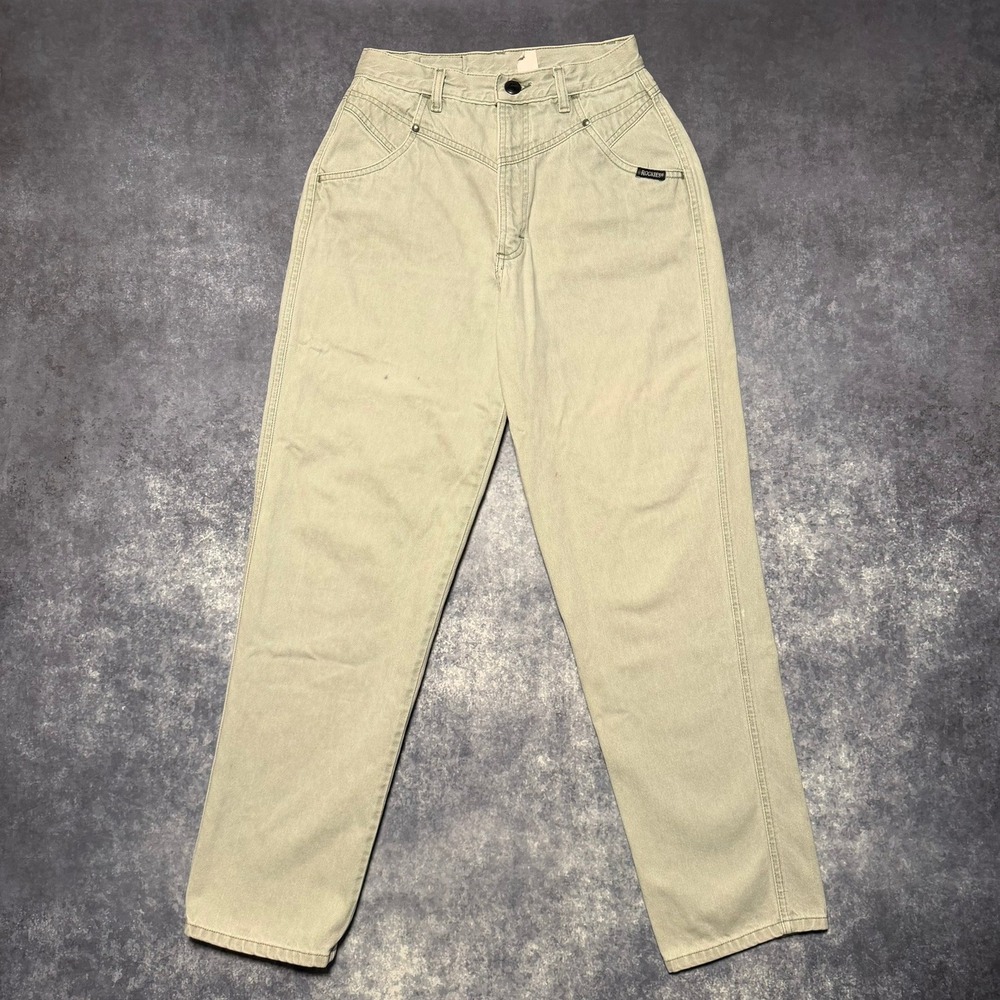 VTG 90s Rockies Western Jeans 31 11 Sage Green High Rise Bareback Tapered Rodeo